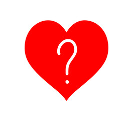 Poster - Love  question in mind hand drawn icon design. 