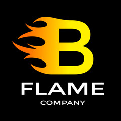 B Letter flame or fire vector logo template. This alphabet is suitable for cooking, temperature or fast business.