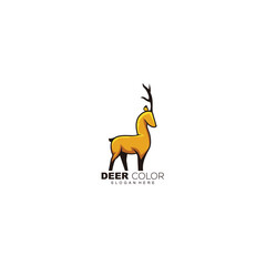 Wall Mural - deer colorful design mascot logo template