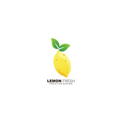 Wall Mural - lemon fresh fruit design gradient color