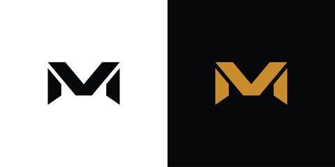 Modern and strong letter M initials logo design