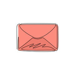 Poster - single one line drawing closed mail envelope icon. not read incoming message. decoration for greetin