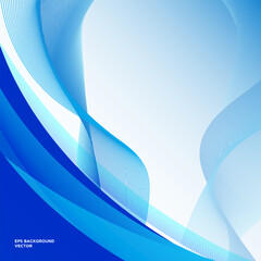 Wall Mural - Elegant Blue gradient wavy background. Smooth gradient background vector