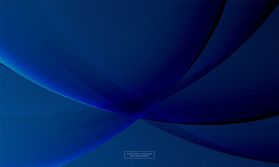 Wall Mural - Abstract blue wave gradient background vector. Elegant dark blue wave abstract vector background