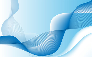 Wall Mural - Elegant Blue gradient wavy background. Smooth gradient background vector
