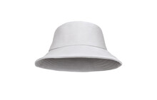 White Bucket Hat Isolated On White Background
