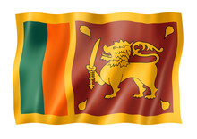 Sri Lanka Flag Isolated On White