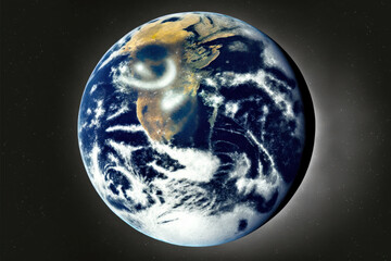 Wall Mural - Planet Earth globe. Aerial view of blue planet from space. Generative AI