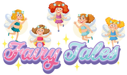 Sticker - A set of cute fairy girls