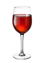 Glass Of Red Wine Isolated. PNG Transparency.