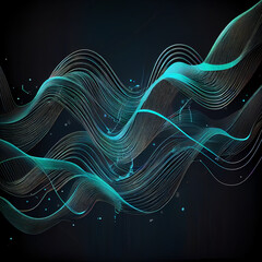 Wall Mural - vector abstract light lines wavy flowing dynamic in colors isolated for concept of generative ai