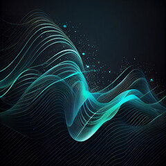 Wall Mural - vector abstract light lines wavy flowing dynamic in colors isolated for concept of generative ai