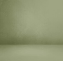 Empty Khaki Green Concrete Interior Background
