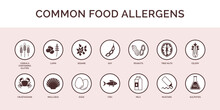 Common Food Allergens Icons Set