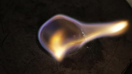 Poster - dry fuel tablet burns with a bright flame
