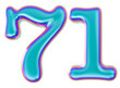© Chetra168 - 3D Modern Number 71 Generative AI