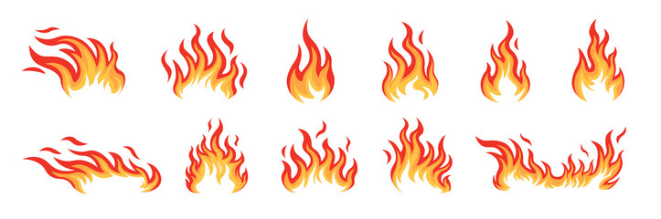 Wall Mural - Fire icon. Flame icon set.Fire vector.