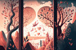 Saint Valentine Day abstract background storybook love. Generative AI.