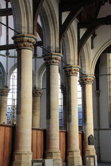 Wall Mural - Amsterdam Oude Kerk Church Interior View with Columns and Arches, Netherlands
