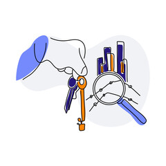Fototapete - Key financial ratios are commonly used ratios that provide insight into a company's liquidity, solvency, profitability and efficiency.