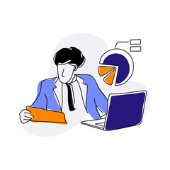 Fototapete - financial reporting analyst is a professional responsible for preparing, analyzing and interpreting financial reports for companies or organizations. produce financial reports, create budgets