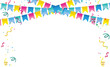 © Bamsparkyu - Happy birthday vector transparent background. colorful happy birthday border frame with confetti