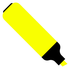 Poster - yellow office marker icon. writing highlighter tool
