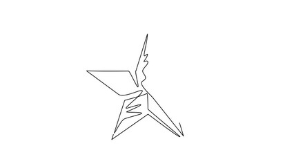 Poster - Animated self drawing of continuous line draw favourite star icon logo template for many purposes. Stars rating review icon for website, mobile apps, banner, poster. Full length single line animation