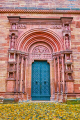 Canvas Print - The Gallus gate on thew Northern portal of Basel Minster Cathedral, Switzerland