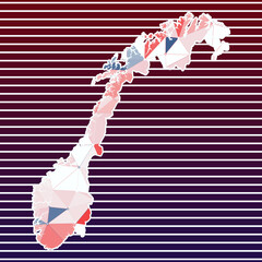 Poster - Norway vector illustration. Norway design on gradient stripes background. Technology, internet, network, telecommunication concept. Creative vector illustration.