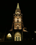 Fototapeta Londyn - night view of the Cathedral in Berna, Swtzerland
