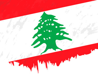 Wall Mural - Grunge-style flag of Lebanon.