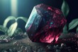 Spinel, close up raw material mineral gemstone, idea for gemology and spiritual theme concept,  Generative Ai