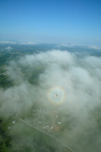 Shadow Of An Ultralight Trike Within A Circular Rainbow - Known As