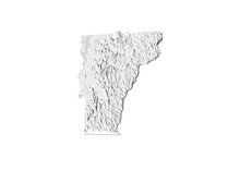 A Map Of Vermont, Vermont Map In Joyplot Style. Minimalist Poster Of Vermont Map To Demonstrate State Topography In 3D Like Style.