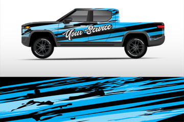  Truck graphic. Simple curved lines with grunge in the background vector