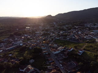 amazing historic city from the colonization era with beautiful sunset