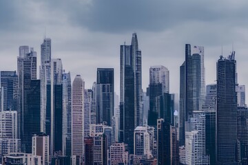  antastic image, skyline with urban skyscrapers - generative ai