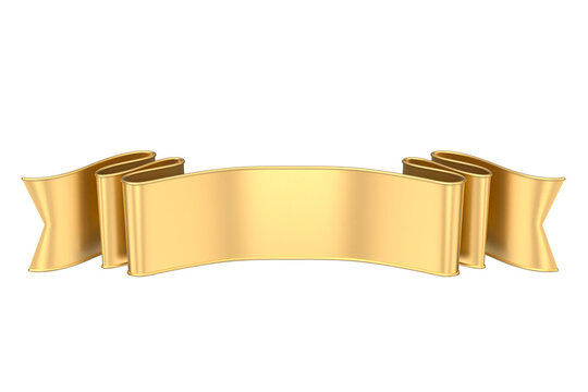 Elegant Gold Ribbon 3D Design Element