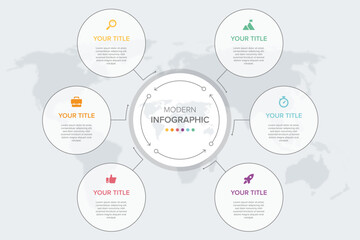 Poster - Creative concept for infographic element vector 6 options, steps, list, process. Abstract elements of graph, diagram with steps, options, parts or processes, timeline infographics, workflow or chart.