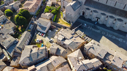 Wall Mural - Orvieto, medieval town in central Italy. Amazing aerial view from drone.