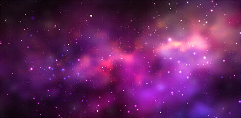 Wall Mural - space background with realistic nebula and shining stars. magic colorful galaxy with stardust
