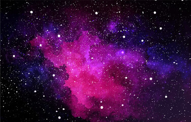 Wall Mural - vector cosmic illustration. beautiful colorful space background. watercolor cosmos