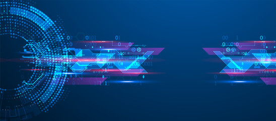 Abstract technology concept. Circuit board, high computer background. Vector illustration with space for content, web - template, business tech presentation.