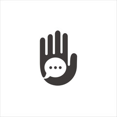 Wall Mural - Hand chat negative space logo