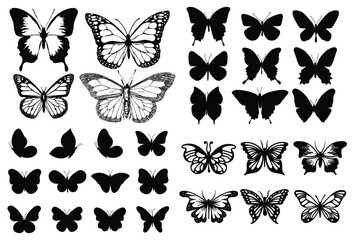 Set of realistic vector butterflies. Collection of vintage elegant illustrations of butterflies. Design element for your project. vector illustration isolated on white background