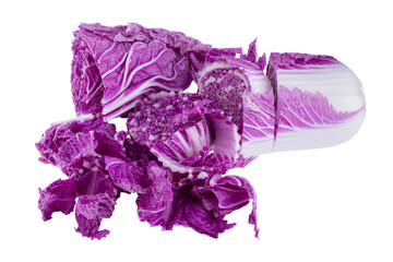 Wall Mural - Purple chinese cabbage isolated on alpha background.