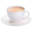 Hot americano coffee in white glass on alpha background