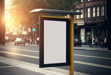 blank billboard on the street - Mockup - Created with generative ai