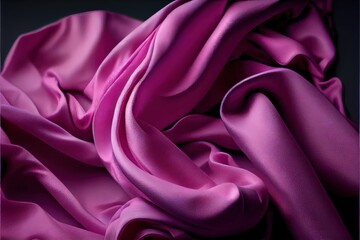 Generative AI illustration of soft magenta, pink fabric